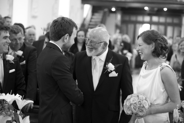 father of the bride giving bride away ceremony